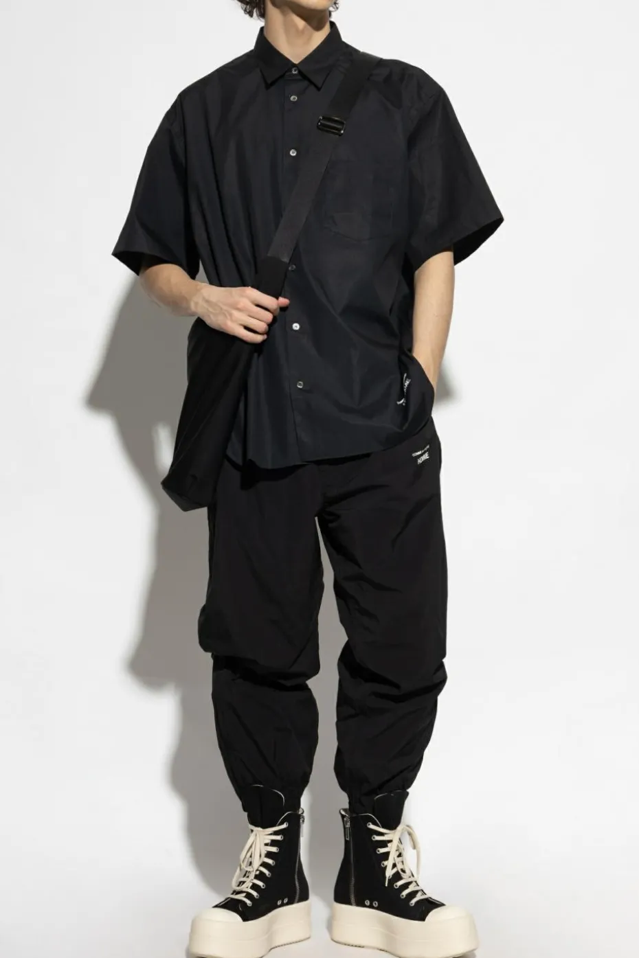 Comme des Garçons Homme Plus CZARNY Spodnie z logo