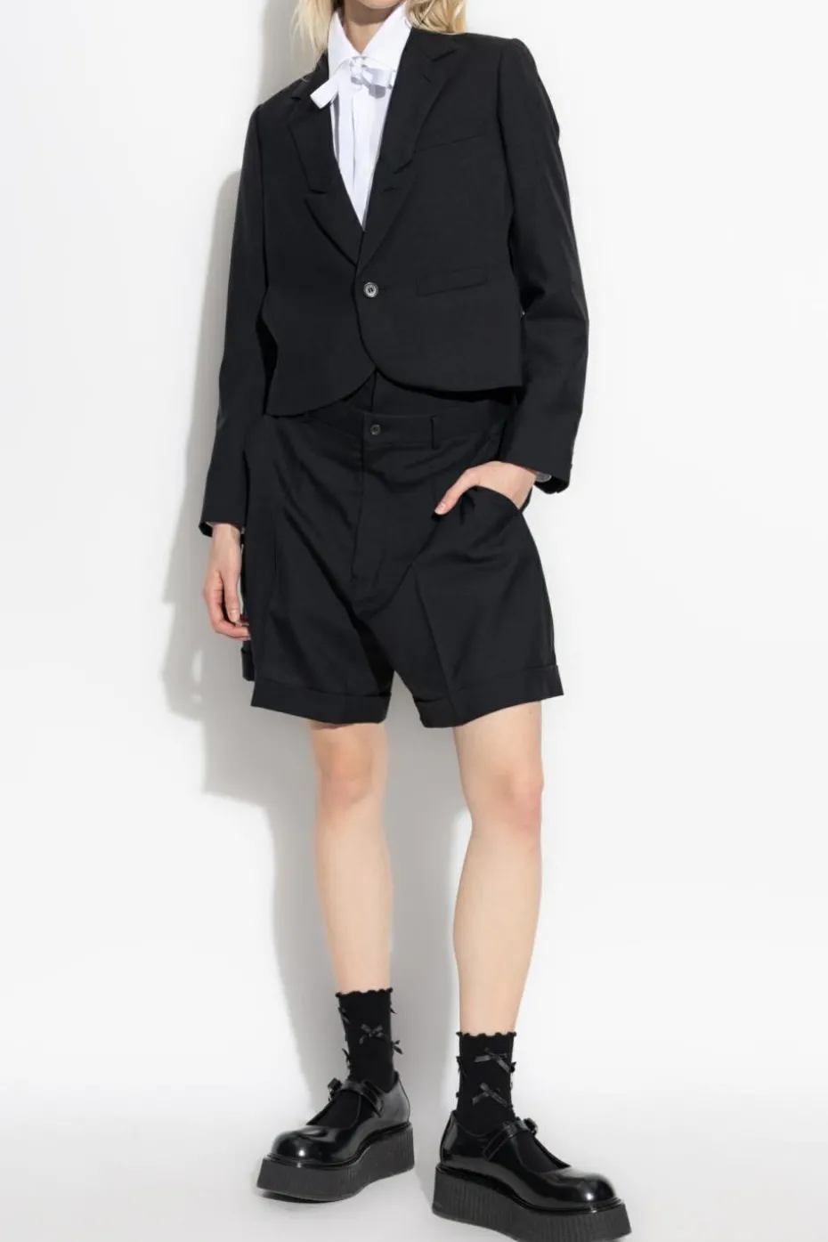 Comme des Garçons Noir Kei Ninomiya CZARNY Marynarka z wycięciami