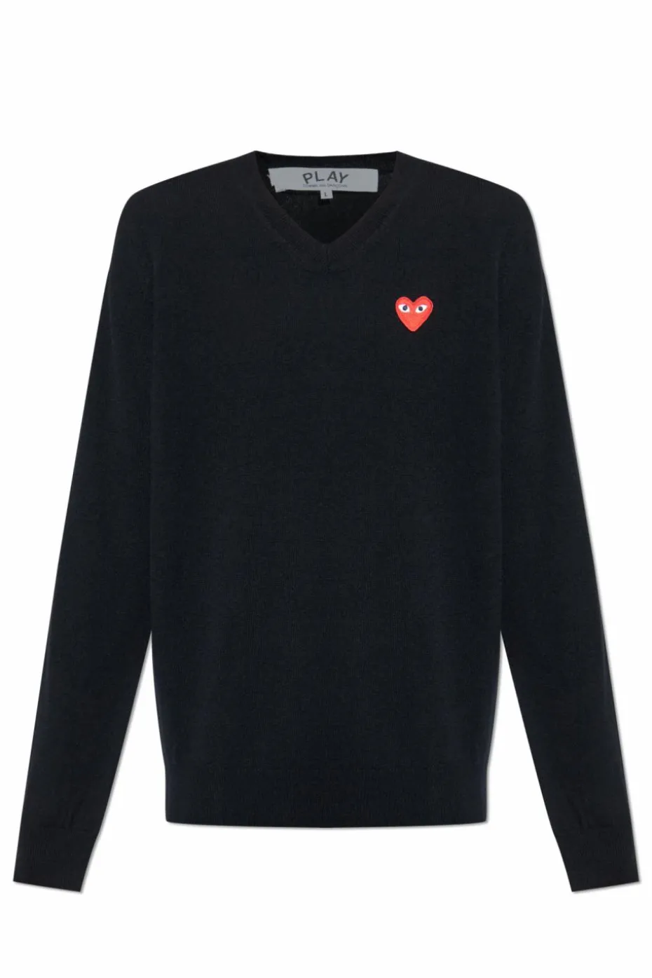 Comme des Garçons Play CZARNY Sweter z dekoltem w serek