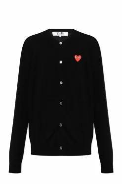 Comme des Garçons Play CZARNY Kardigan zapinany na guziki