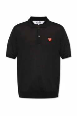 Comme des Garçons Play CZARNY Wełniane polo