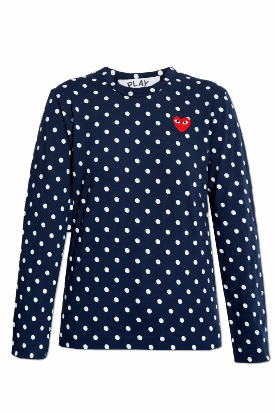 Comme des Garçons Play GRANATOWY Top ze wzorem w grochy