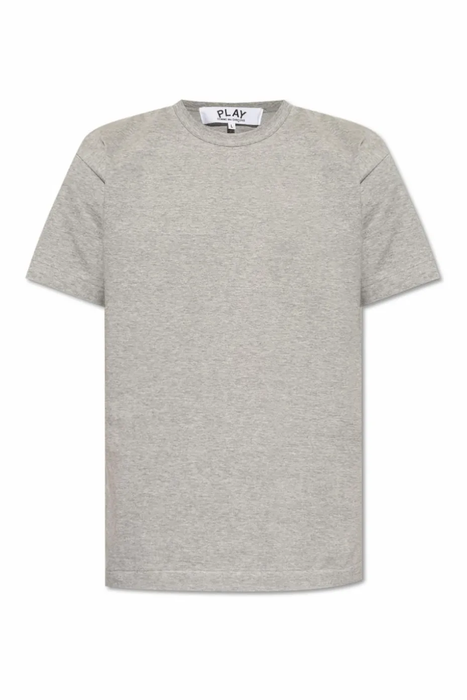 Comme des Garçons Play SZARY T-shirt z naszywką w kształcie logo