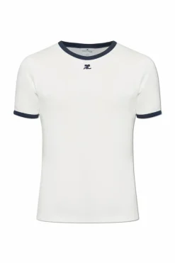 Courrèges BIAŁY T-shirt z logo