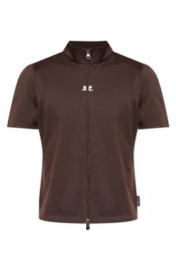 Courrèges BRĄZOWY Bluza z logo