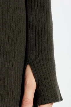 Courrèges BRĄZOWY Prążkowana sukienka