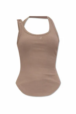 Courrèges BRĄZOWY Prążkowany top