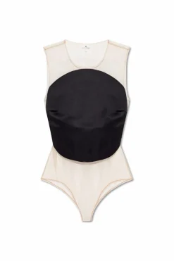 Courrèges CZARNY Body z naszyciem