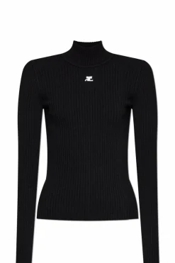Courrèges CZARNY Golf z logo