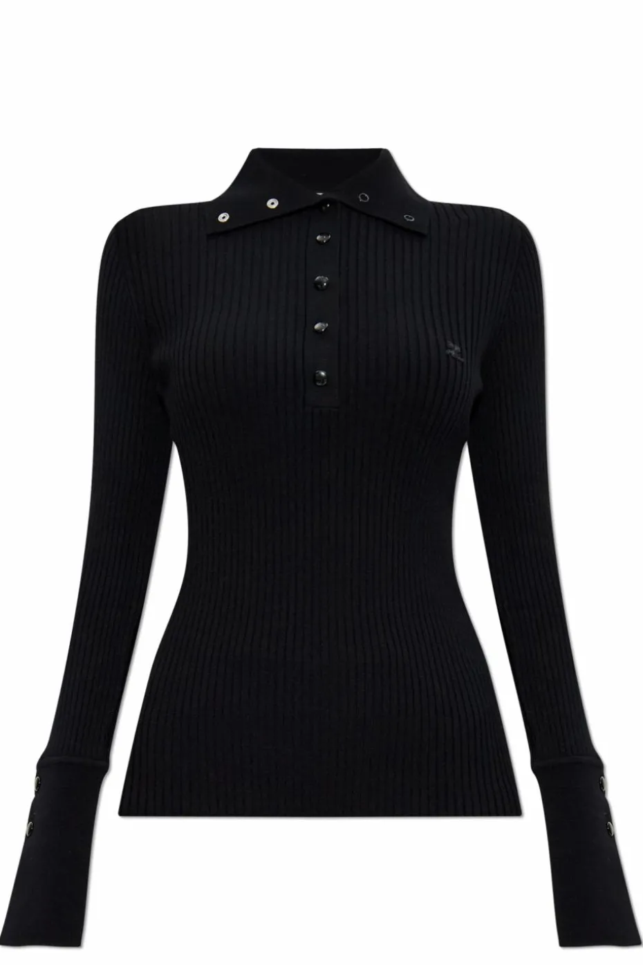 Courrèges CZARNY Prążkowany top