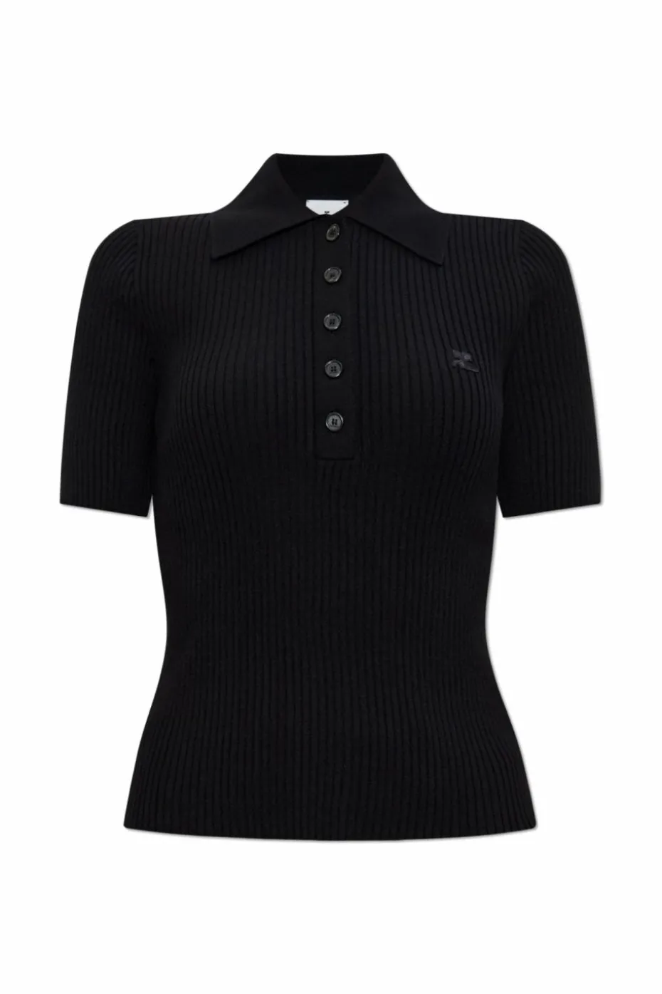 Courrèges CZARNY Top z logo