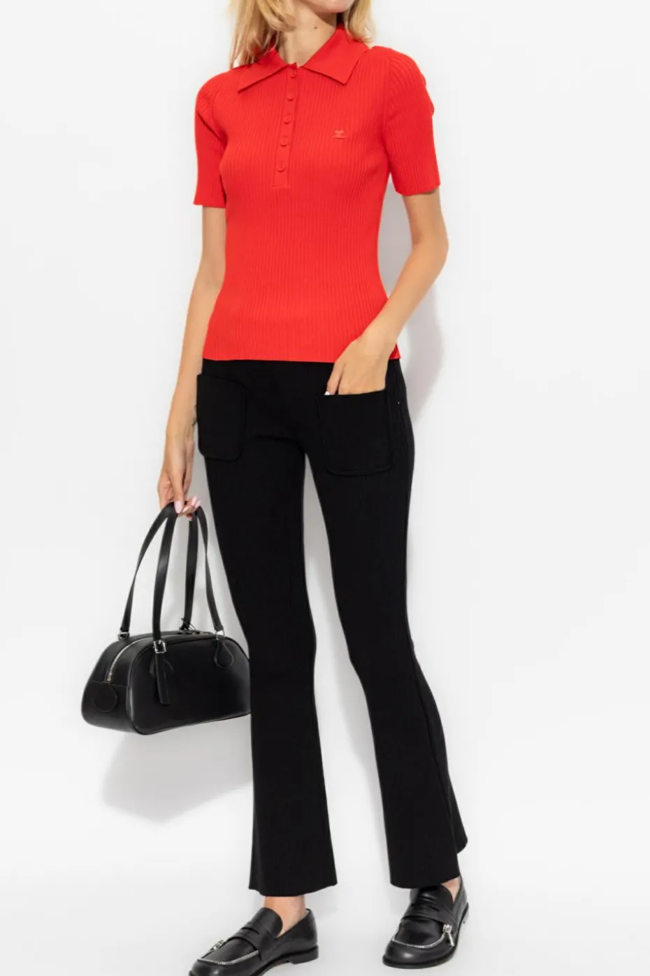 Courrèges CZERWONY Top z logo