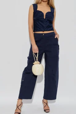 Cult Gaia GRANATOWY Top `Kaitlin`