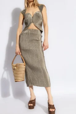 Cult Gaia ZIELONY Plisowany top ‘Milli’
