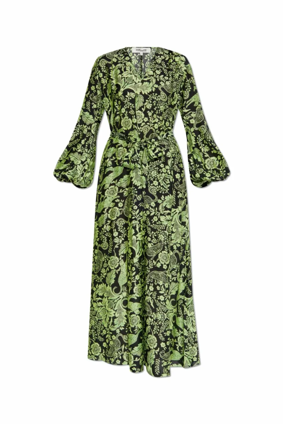 Diane Von Furstenberg ZIELONY Sukienka z jedwabnym wykończeniem