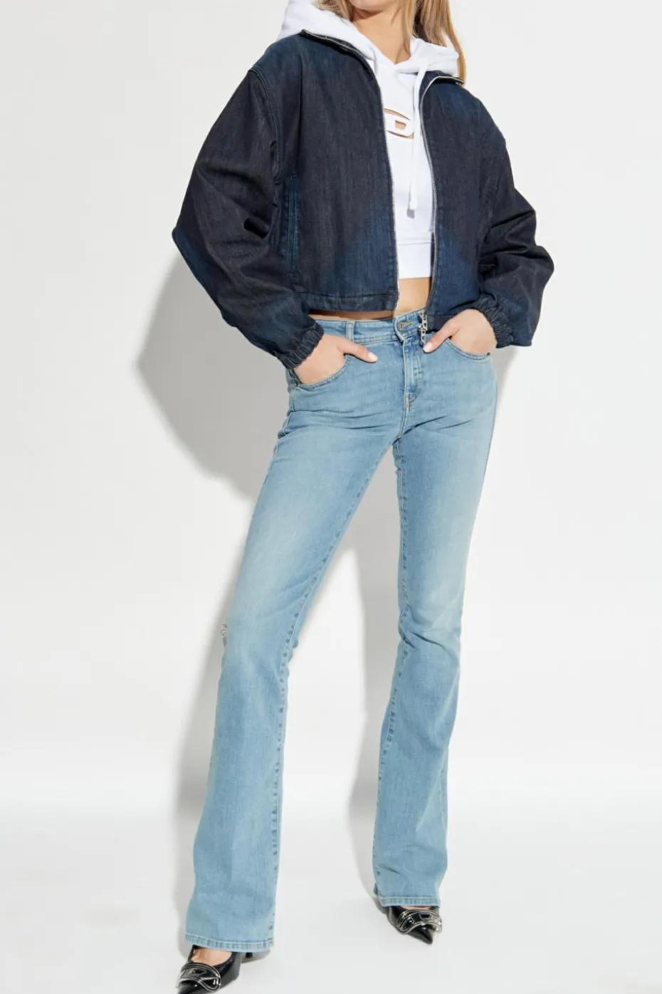 Diesel BIAŁY Bluza `F-SLIMMY-HOOD-OD`