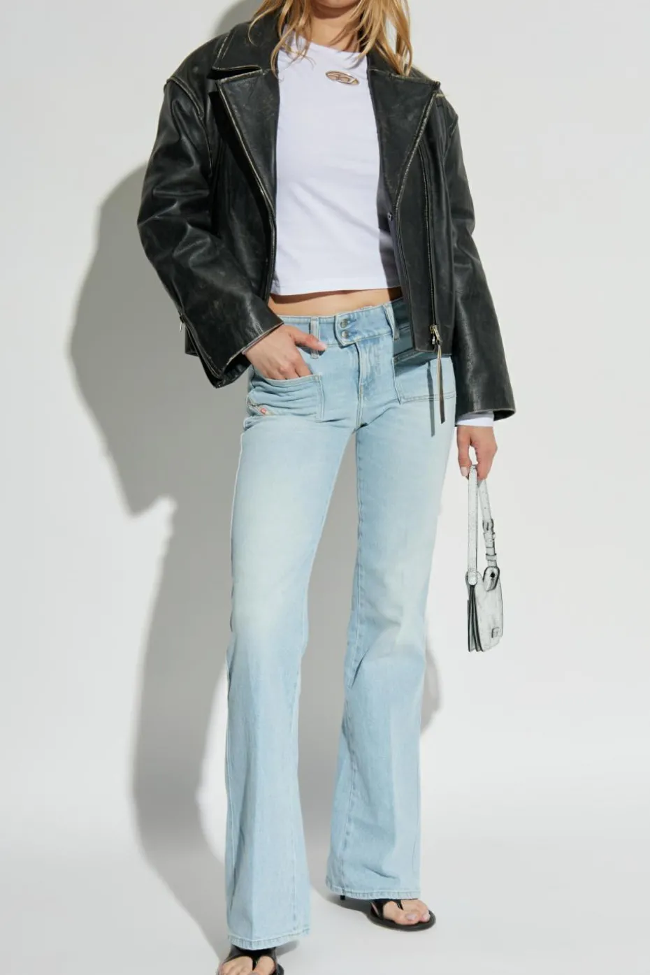 Diesel BIAŁY T-shirt `T-UNCUTIE-LONG-LS-OD `