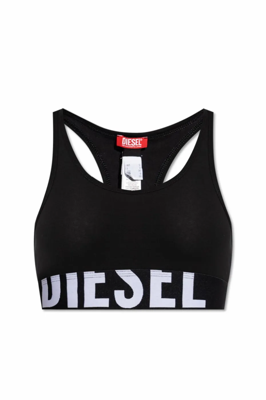 Diesel CZARNY Biustonosz `UFSB-COTTON-RACE-BRALETTE`