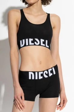 Diesel CZARNY Biustonosz `UFSB-COTTON-RACE-BRALETTE`