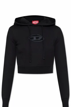 Diesel CZARNY Bluza z logo `F-SLIMMY-HOOD-OD`