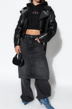 Diesel CZARNY Bluza z logo `F-SLIMMY-HOOD-OD`