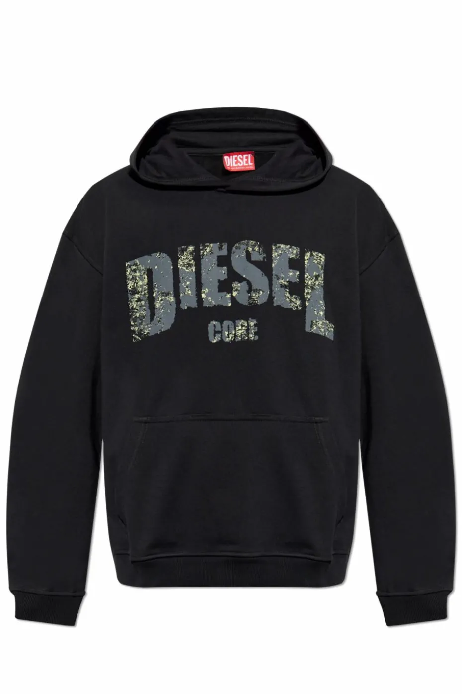 Diesel CZARNY Bluza z nadrukiem `S-BOXT-HOOD-R13`
