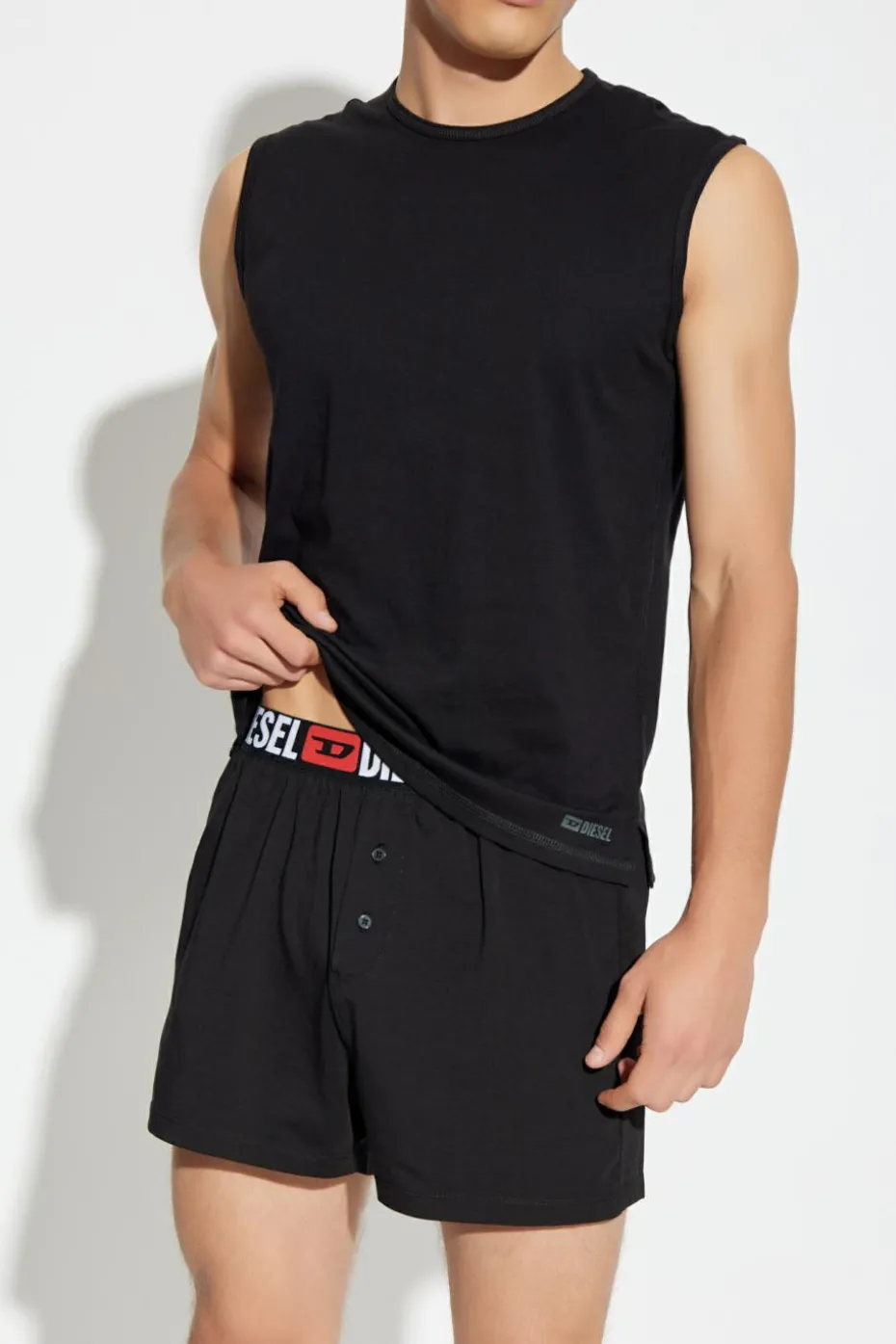 Diesel CZARNY Dwupak t-shirtów z logo `TOM-UTLT-2PACK`