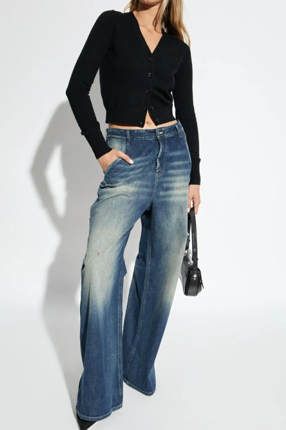 Diesel CZARNY Kardigan `M-ARTE`