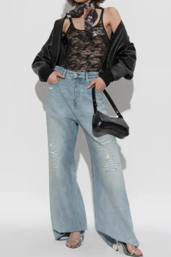Diesel CZARNY Koronkowy top `KIRSTEN-UTLT`