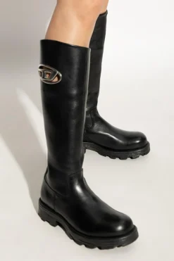Diesel CZARNY Kozaki `D-HAMMER`