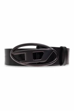 Diesel CZARNY Pasek `OVAL D LOGO B`