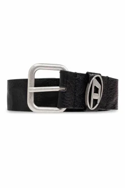 Diesel CZARNY Pasek `OVAL D LOGO B-1DR`