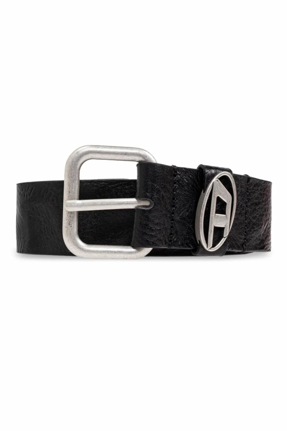 Diesel CZARNY Pasek `OVAL D LOGO B-1DR`