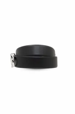 Diesel CZARNY Skórzany pasek ‘OVAL D LOGO B-1DR’