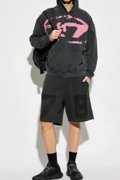 Diesel CZARNY Szorty ` P-TAIN-MESH`