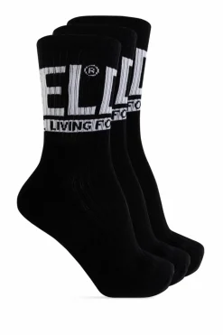 Diesel CZARNY Trójpak skarpet `SKM-RAY-3PACK-CUSHIONED`
