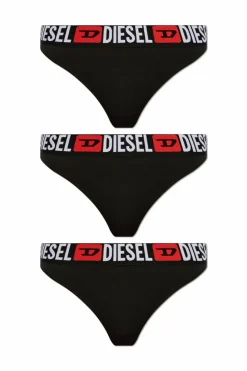 Diesel CZARNY Trójpak stringów `UFST-STARS-THREEPACK`