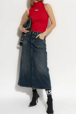 Diesel CZERWONY Top z logo `M-ONERVAX-TOP`
