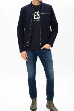 Diesel GRANATOWY Bluza z logo