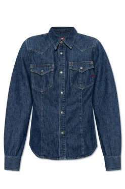 Diesel GRANATOWY Jeansowa koszula ` DE-WAVES`