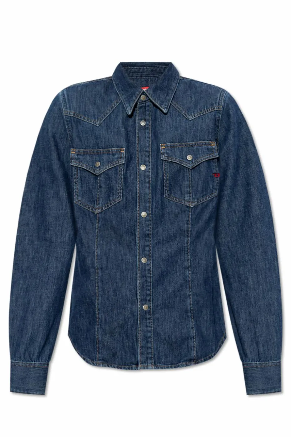 Diesel GRANATOWY Jeansowa koszula ` DE-WAVES`