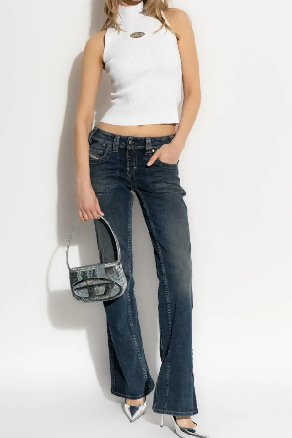 Diesel GRANATOWY Jeansy 'D-RESH-RE'