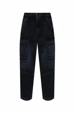 Diesel GRANATOWY Jeansy `D-UTY-CARGO L.32`