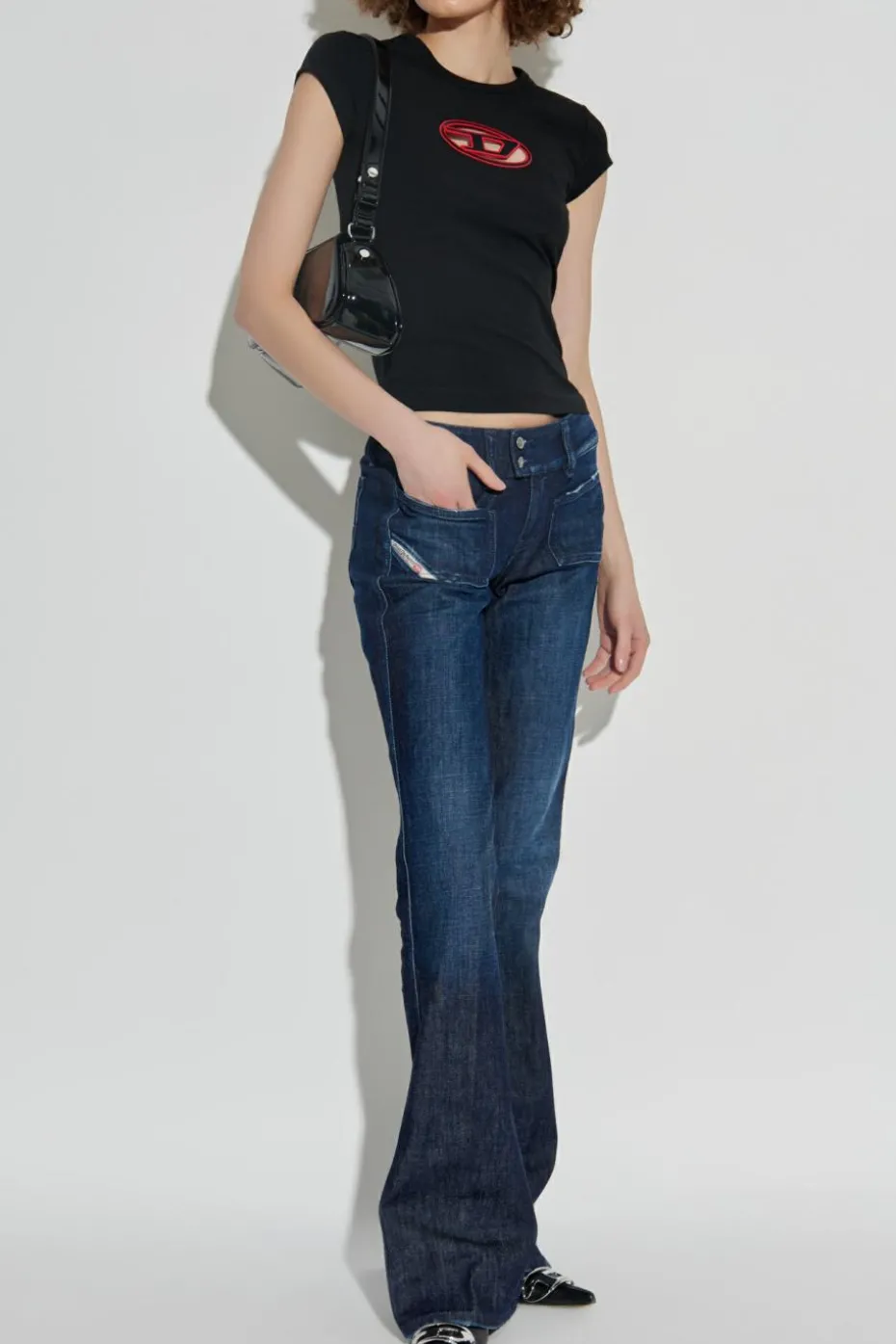 Diesel GRANATOWY Jeansy `D-HUSH`