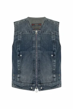 Diesel GRANATOWY Kamizelka jeansowa `DE-PROOF-RE`
