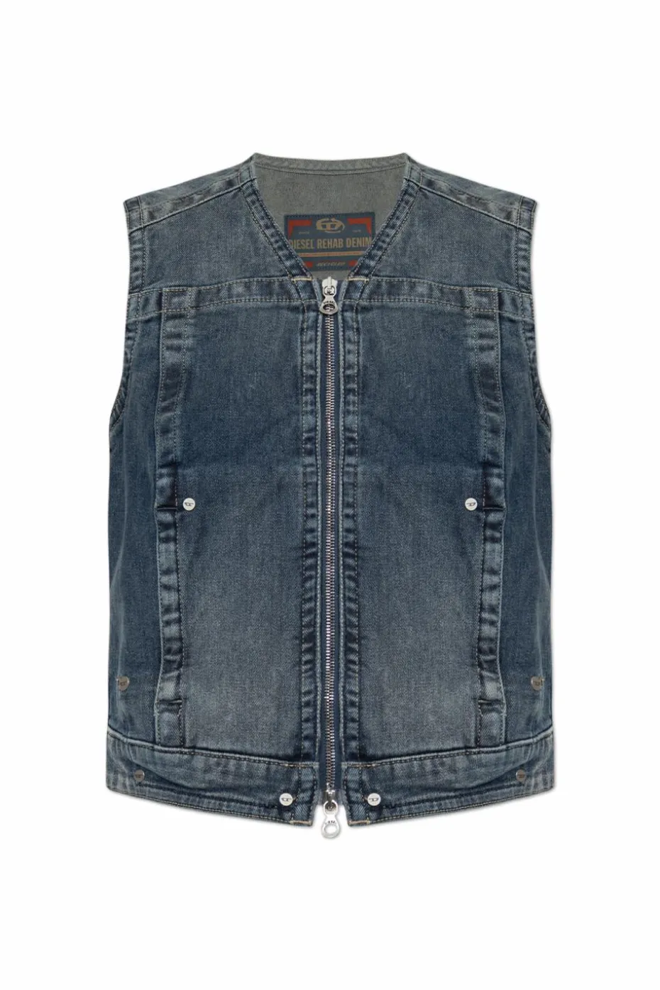 Diesel GRANATOWY Kamizelka jeansowa `DE-PROOF-RE`