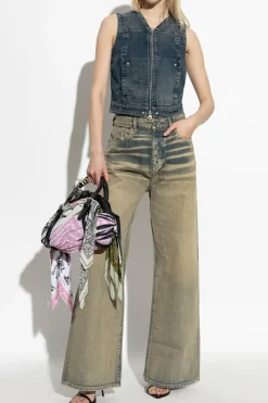 Diesel GRANATOWY Kamizelka jeansowa `DE-PROOF-RE`