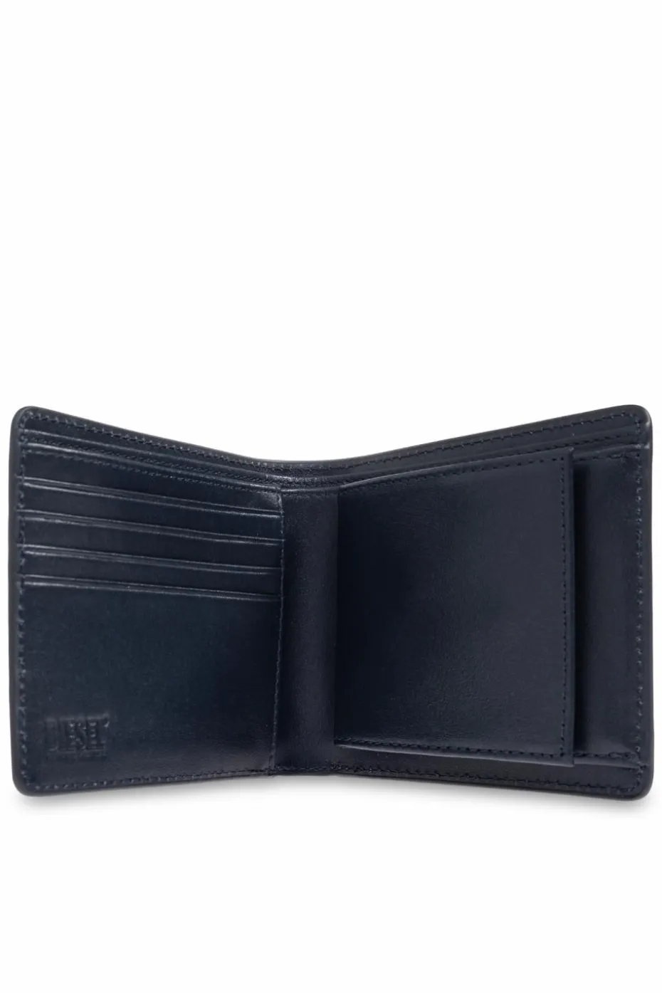Diesel GRANATOWY Skórzany portfel `HOLI-D BI FOLD`