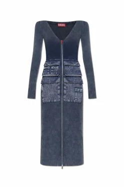 Diesel GRANATOWY Sukienka `M-MELTI-LS`