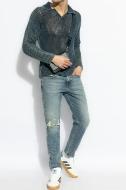 Diesel GRANATOWY Sweter `K-SQUARED`